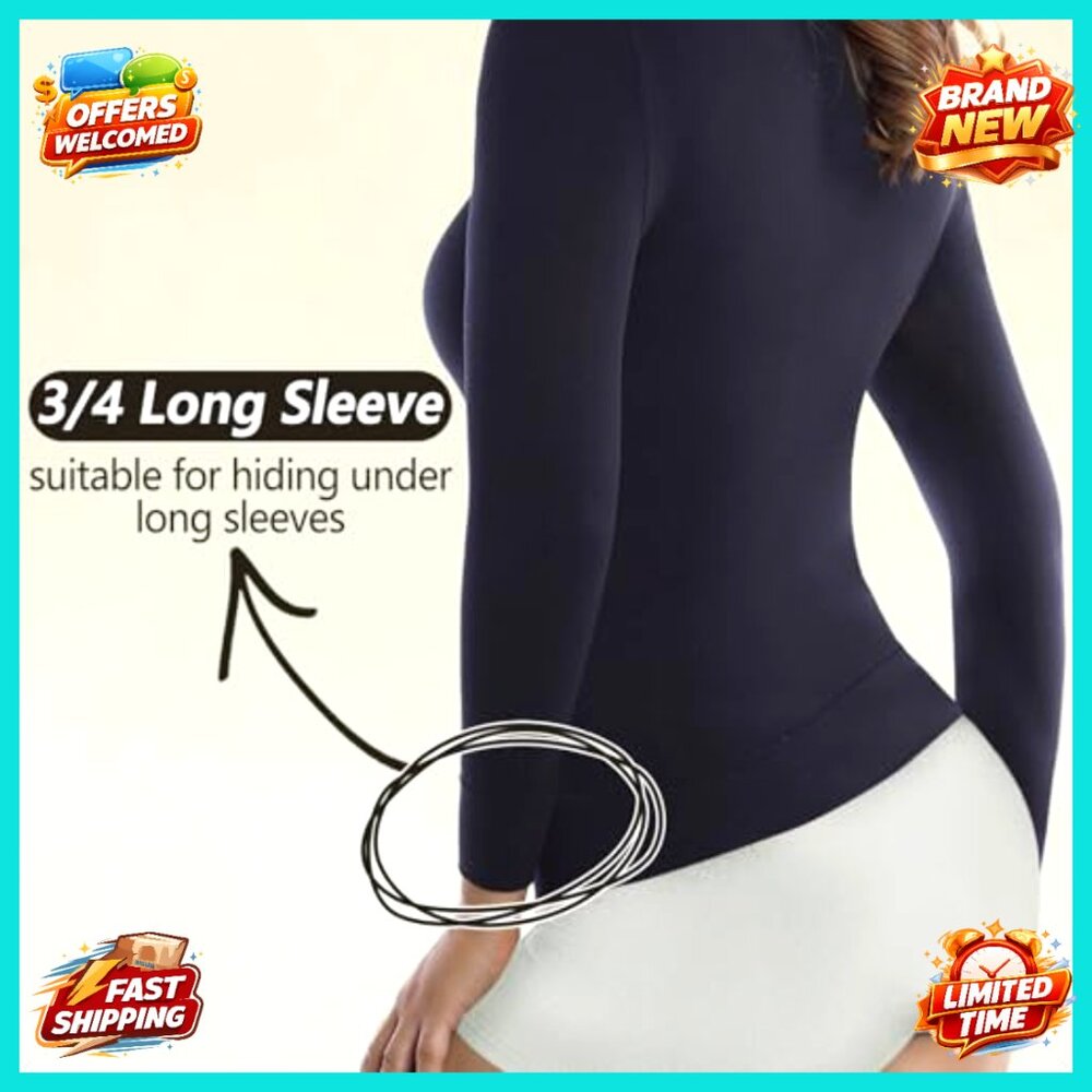 Light Compression Undershirt 3/4 Sleeve Tummy Con… - image 3